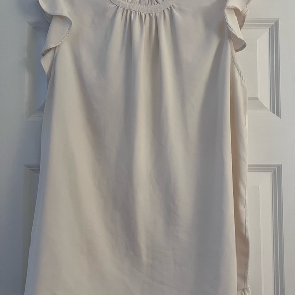 LOFT Tops - LOFT Cream Ruffle Sleeve Blouse